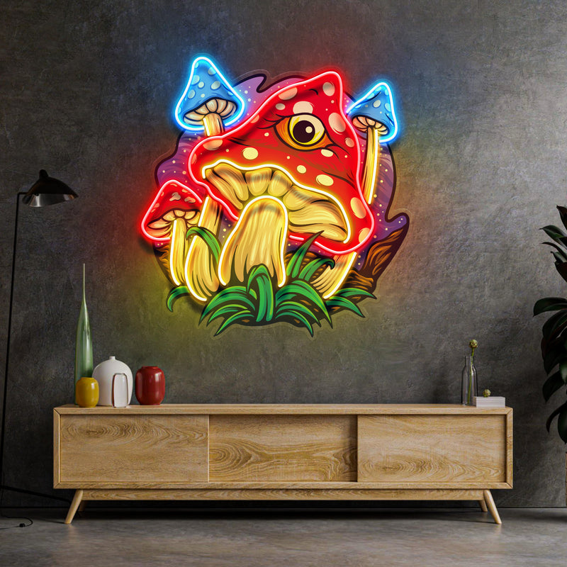 Psychedelic Eye Mushroom LED Neon Sign Light Pop Art