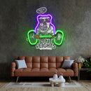 Pug Lift Weights LED Neon Sign Light Pop Art