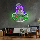 Pug Lift Weights LED Neon Sign Light Pop Art