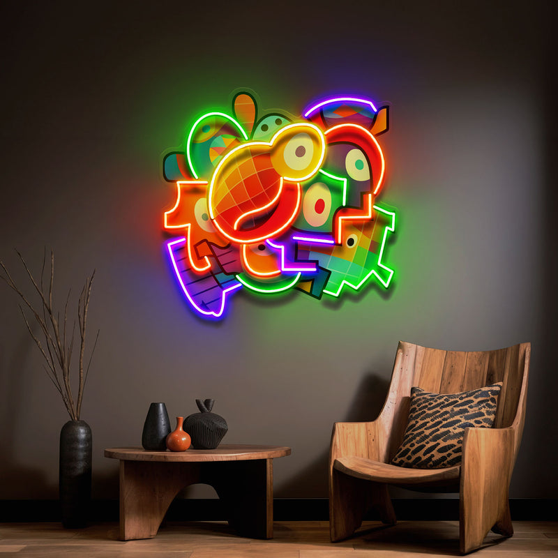 Quirky Elements Abstract Art LED Neon Sign Light Pop Art