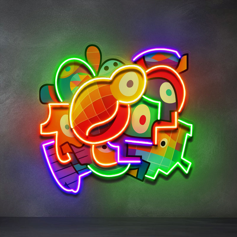 Quirky Elements Abstract Art LED Neon Sign Light Pop Art