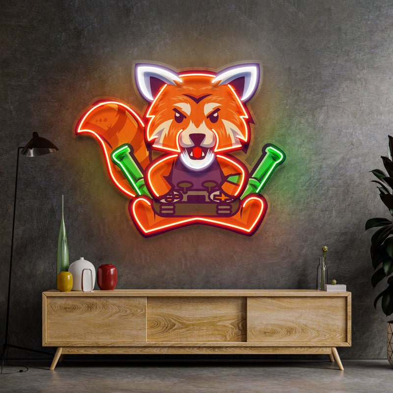Red Fox Esport LED Neon Sign Light Pop Art