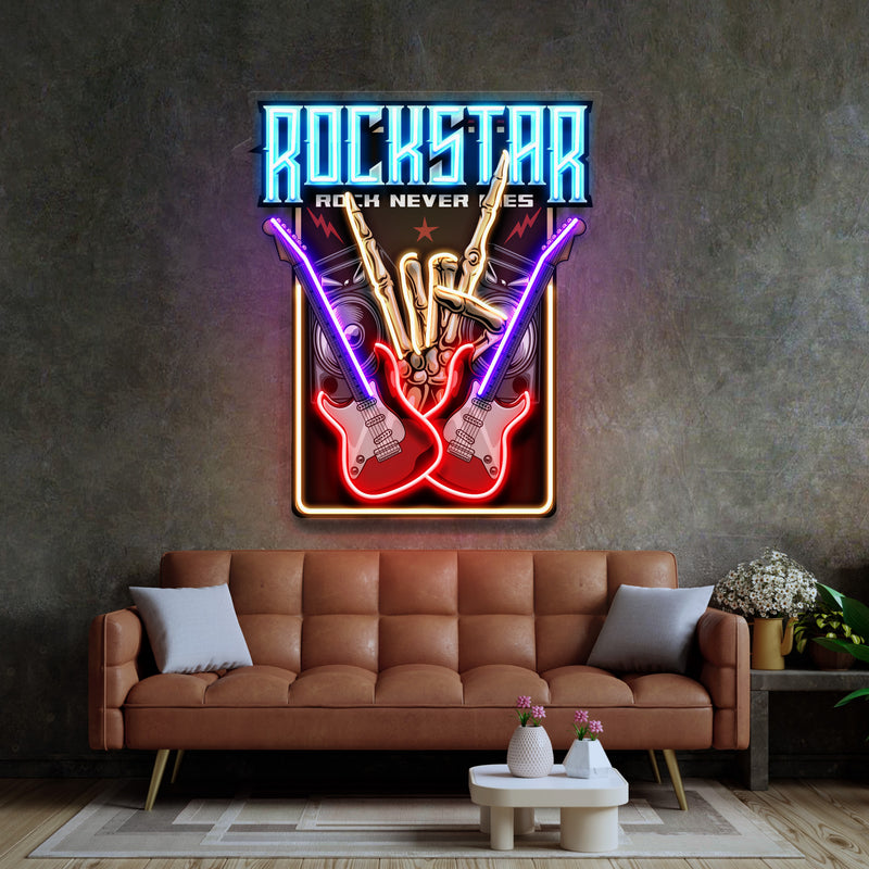 Rock Star LED Neon Sign Light Pop Art