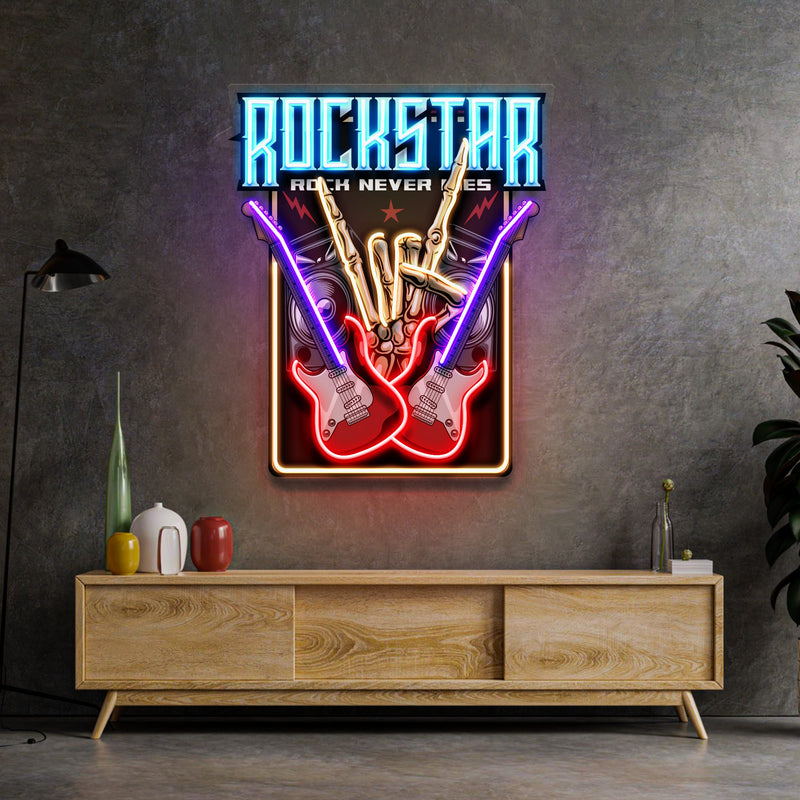 Rock Star LED Neon Sign Light Pop Art