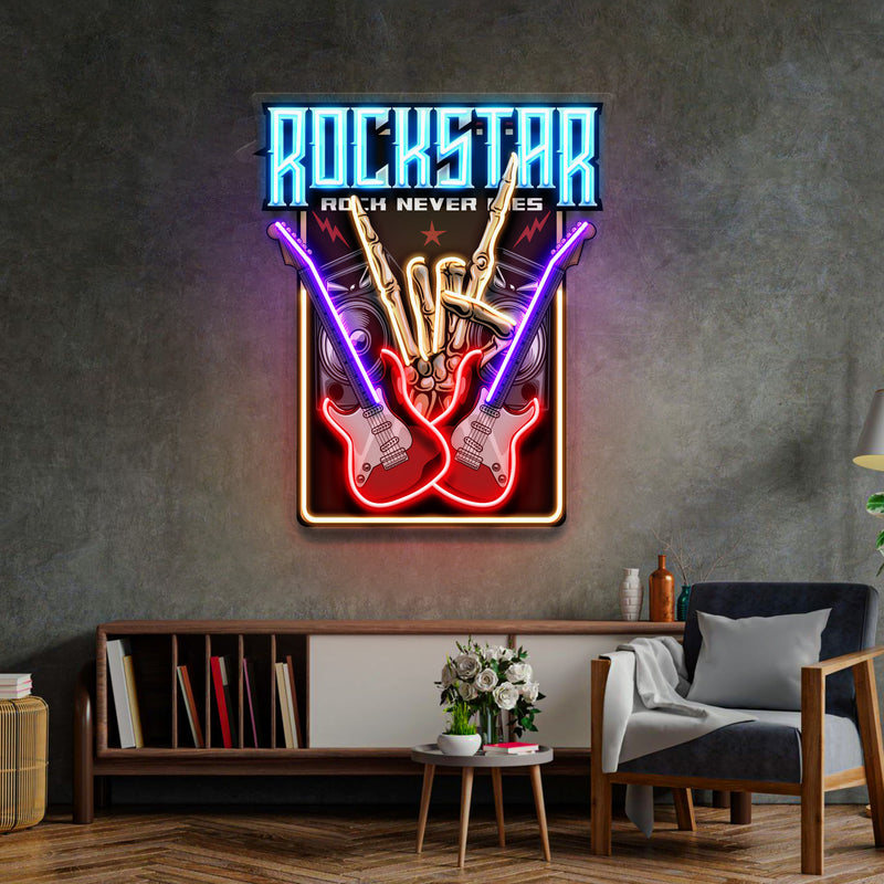 Rock Star LED Neon Sign Light Pop Art