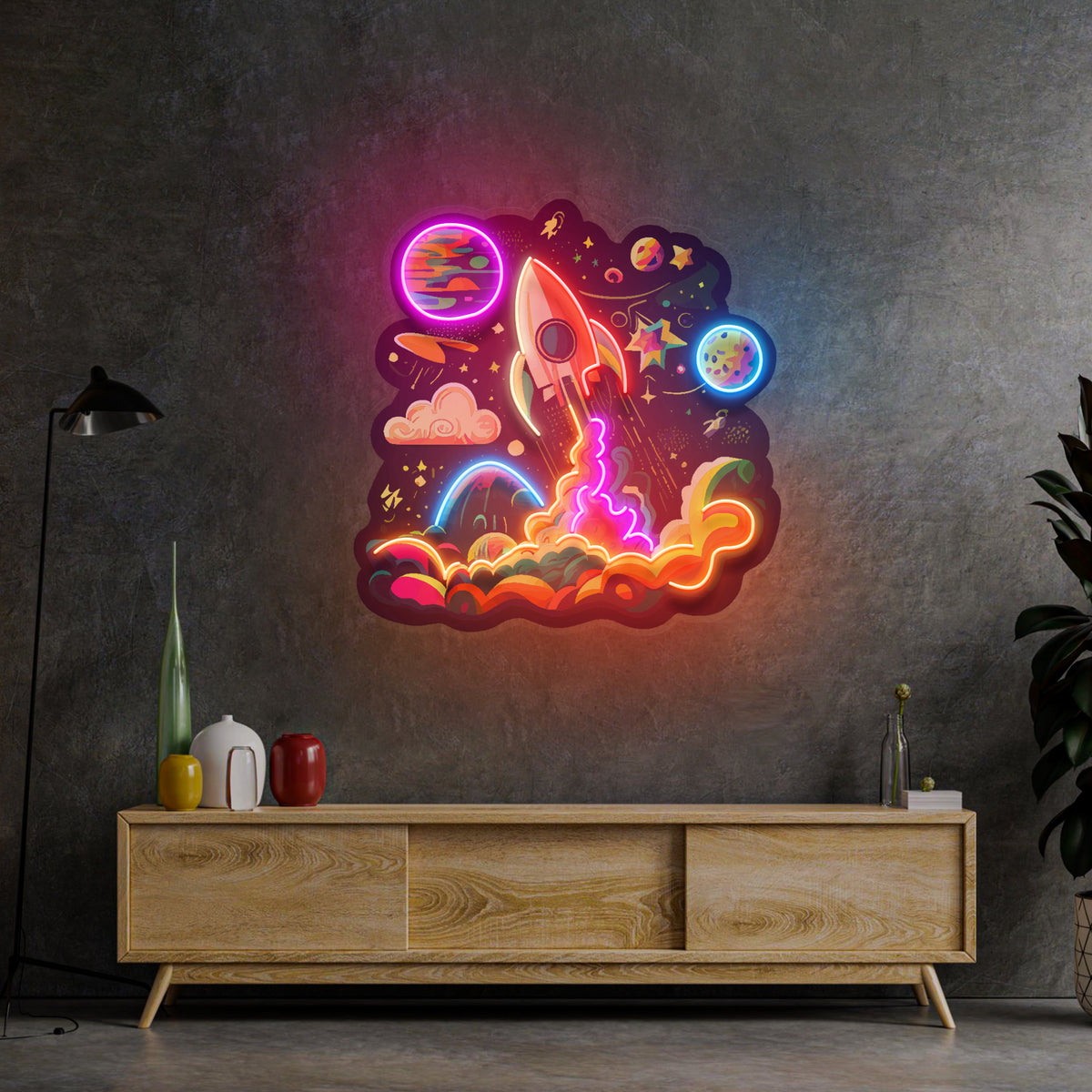 iri neon ポスター Blue Neon Tiger by Enrique Cruz B Wall Art