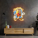 Running Beer Glass LED Neon Sign Light Pop Art