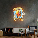 Running Beer Glass LED Neon Sign Light Pop Art