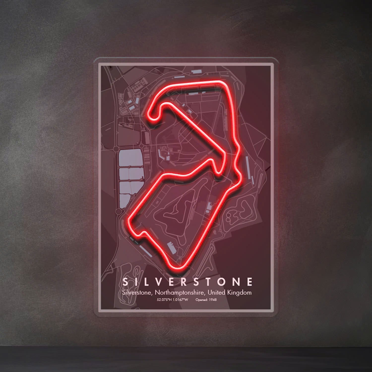 Silverstone Formula 1 Circuit LED Neon Sign Light Pop Art