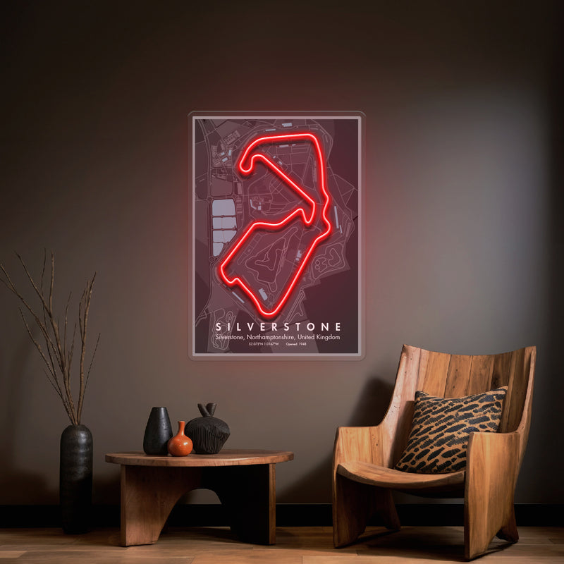 Silverstone Formula 1 Circuit LED Neon Sign Light Pop Art