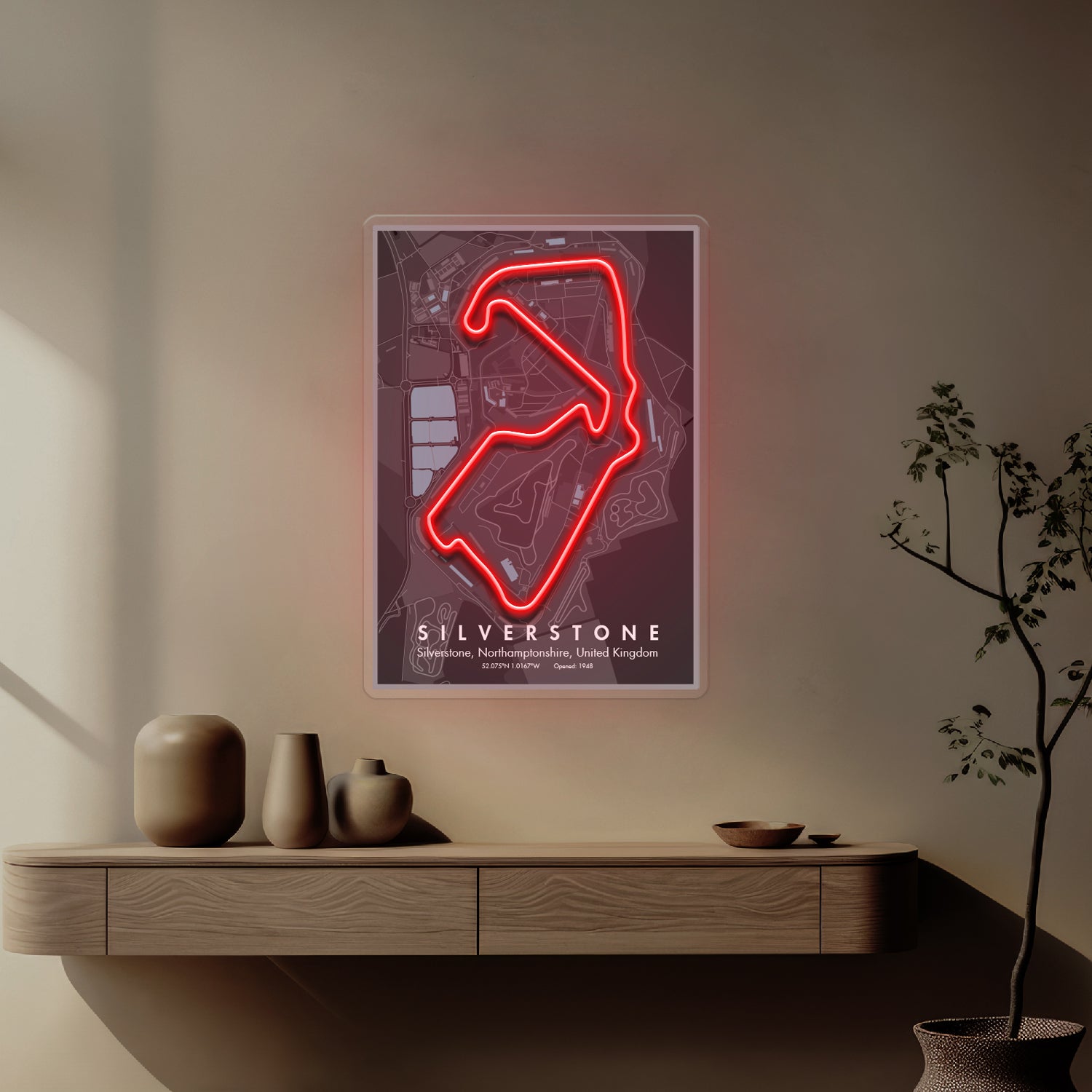 Silverstone Formula 1 Circuit LED Neon Sign Light Pop Art