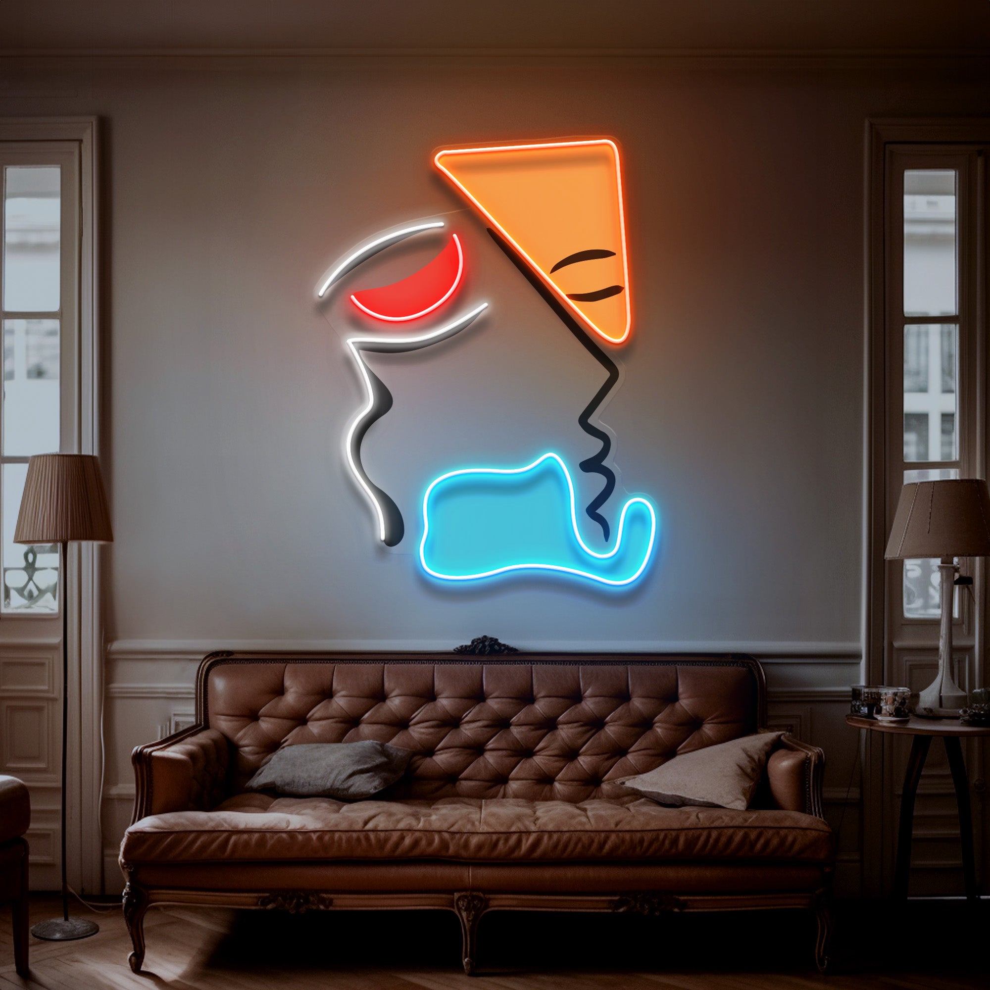 Simple Shape Of Face LED Neon Sign Light