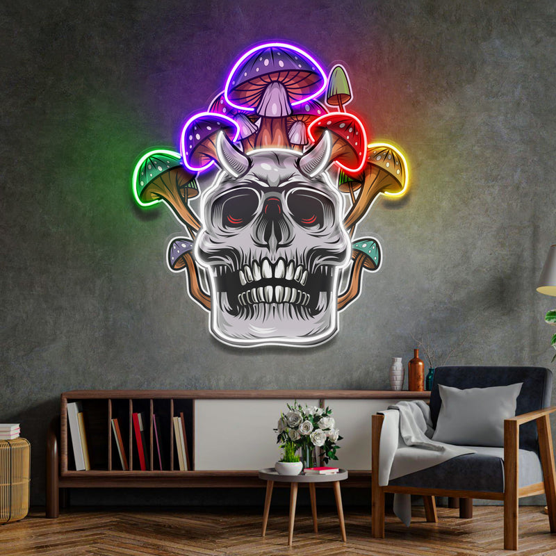 Skull Mushroom LED Neon Sign Light Pop Art