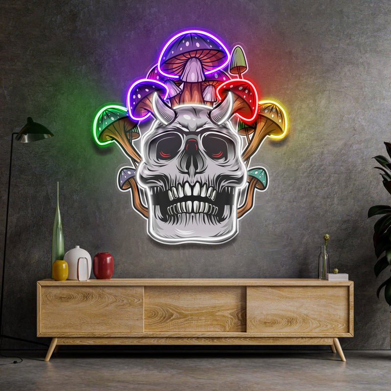 Skull Mushroom LED Neon Sign Light Pop Art