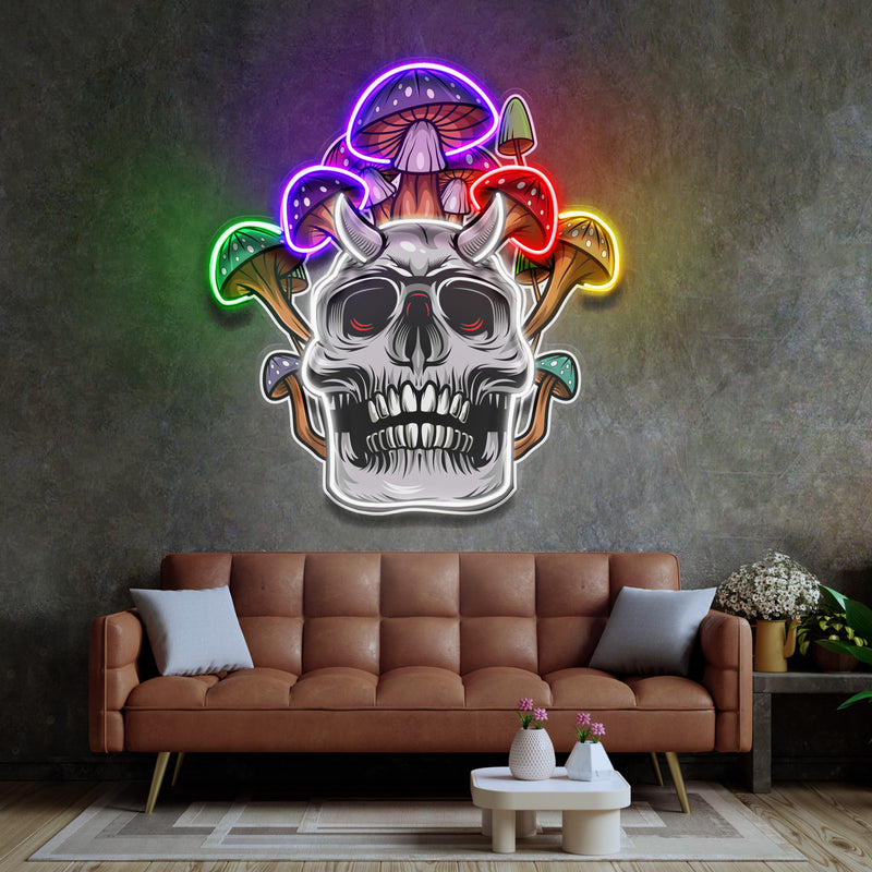 Skull Mushroom LED Neon Sign Light Pop Art