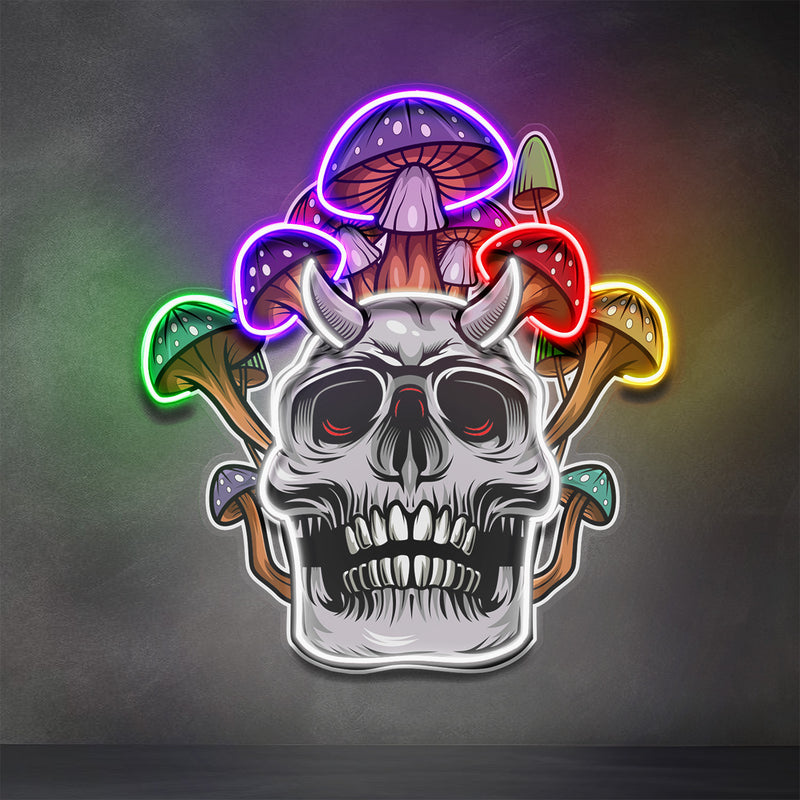 Skull Mushroom LED Neon Sign Light Pop Art