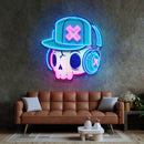 Skull and Headphones Led Neon Acrylic Artwork