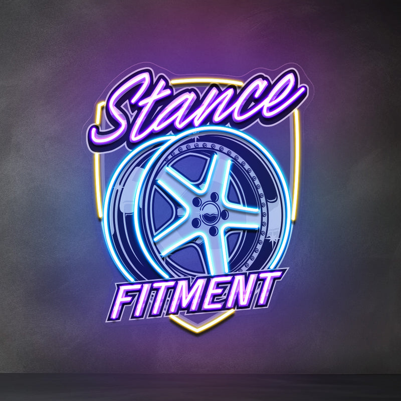 Stance Wheel Fitment For Racing LED Neon Sign Light Pop Art