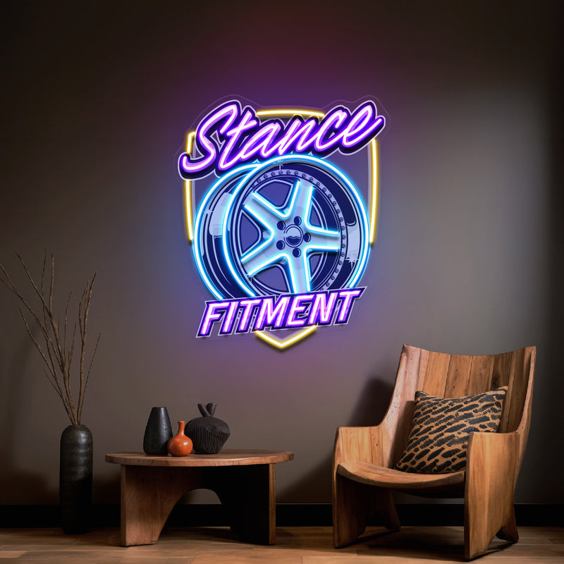 Stance Wheel Fitment For Racing LED Neon Sign Light Pop Art