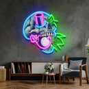 Stone Skull With Weed Bong LED Neon Sign Light Pop Art