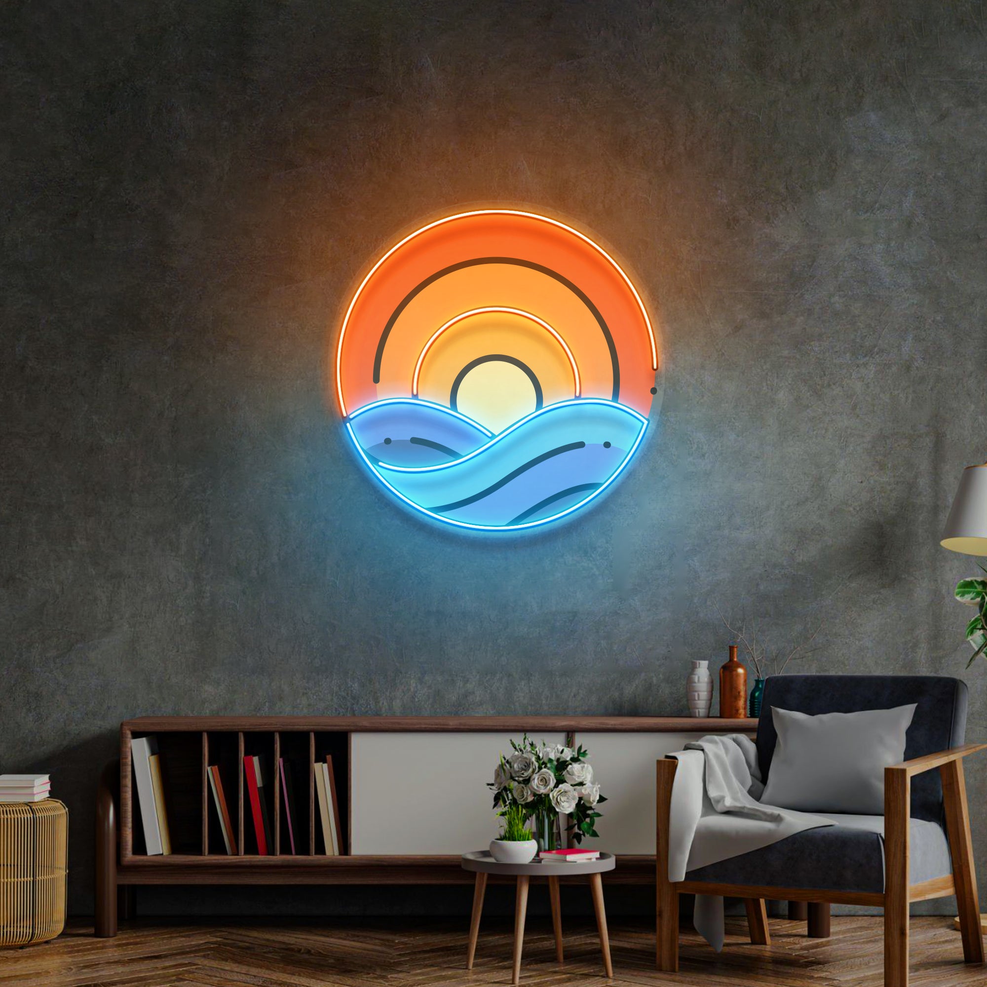 Sunset On Ocean LED Neon Sign Light Pop Art