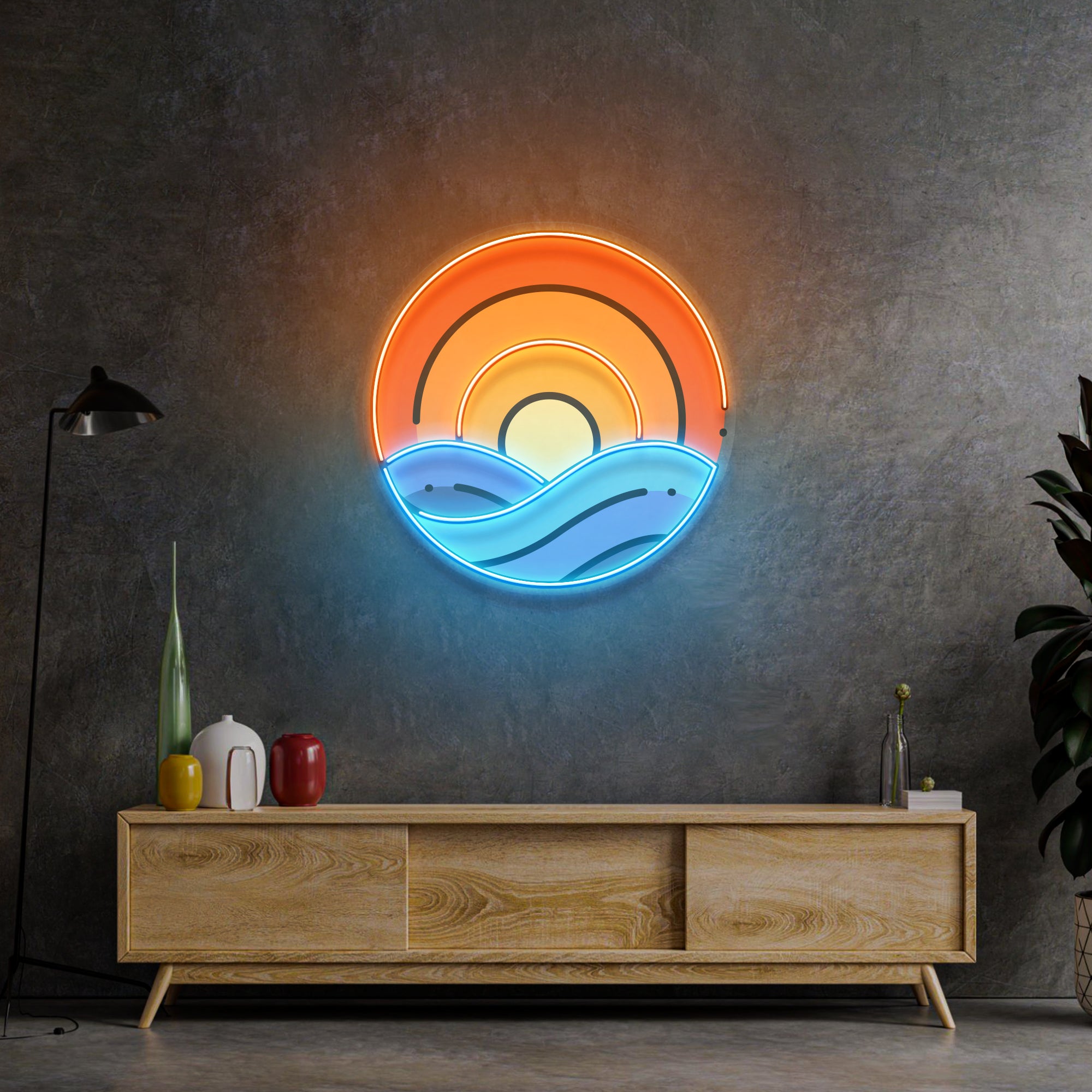 Sunset On Ocean LED Neon Sign Light Pop Art