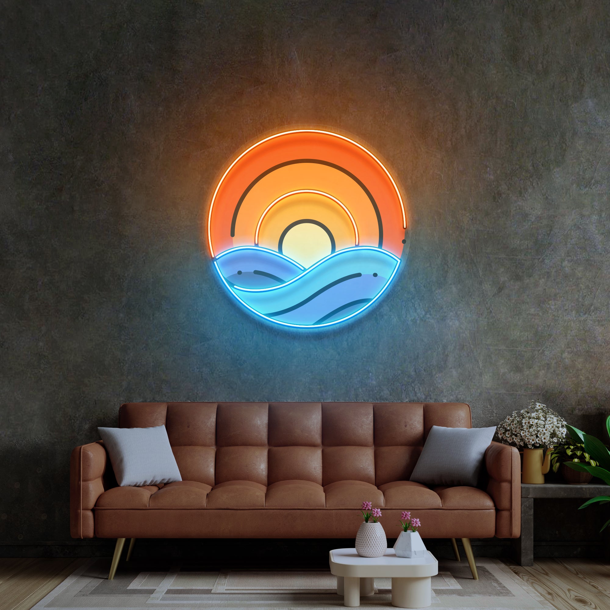 Sunset On Ocean LED Neon Sign Light Pop Art