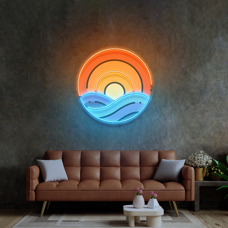 Sunset On Ocean LED Neon Sign Light Pop Art