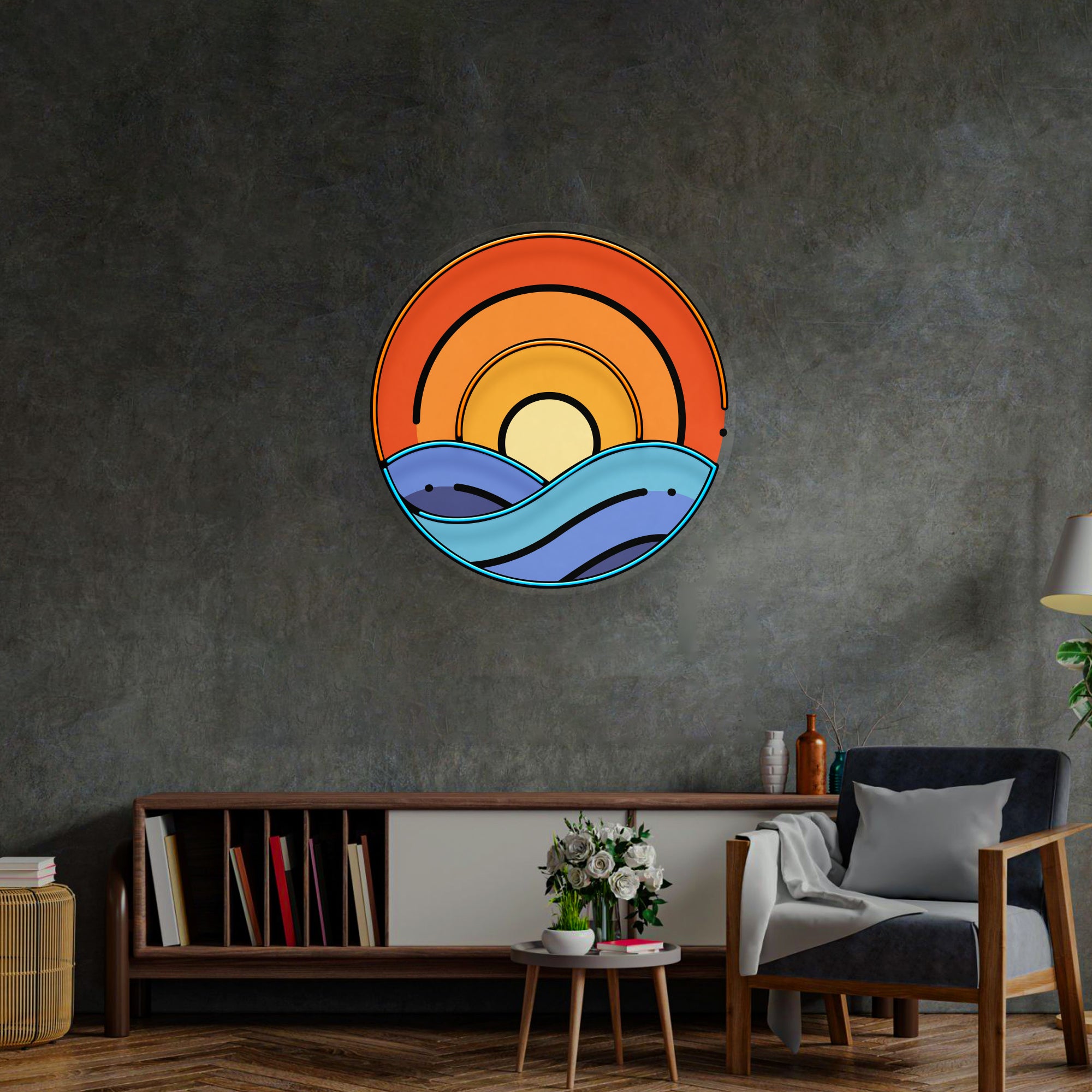 Sunset On Ocean LED Neon Sign Light Pop Art