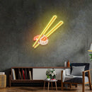 Sushi with Chopsticks Led Neon Acrylic Artwork - Custom Neon Signs | LED Neon Signs | Zanvis Neon®