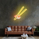 Sushi with Chopsticks Led Neon Acrylic Artwork - Custom Neon Signs | LED Neon Signs | Zanvis Neon®