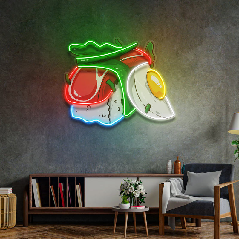 Sushi with Egg LED Neon Sign Light Pop Art