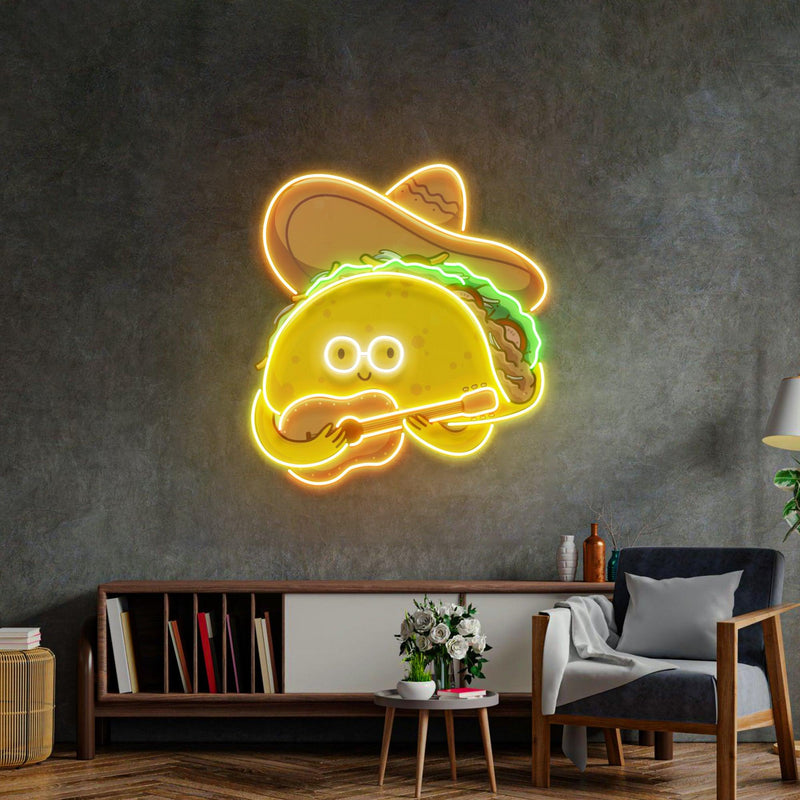 Taco Gentlemen Neon Acrylic Artwork - Custom Neon Signs | LED Neon Signs | Zanvis Neon®