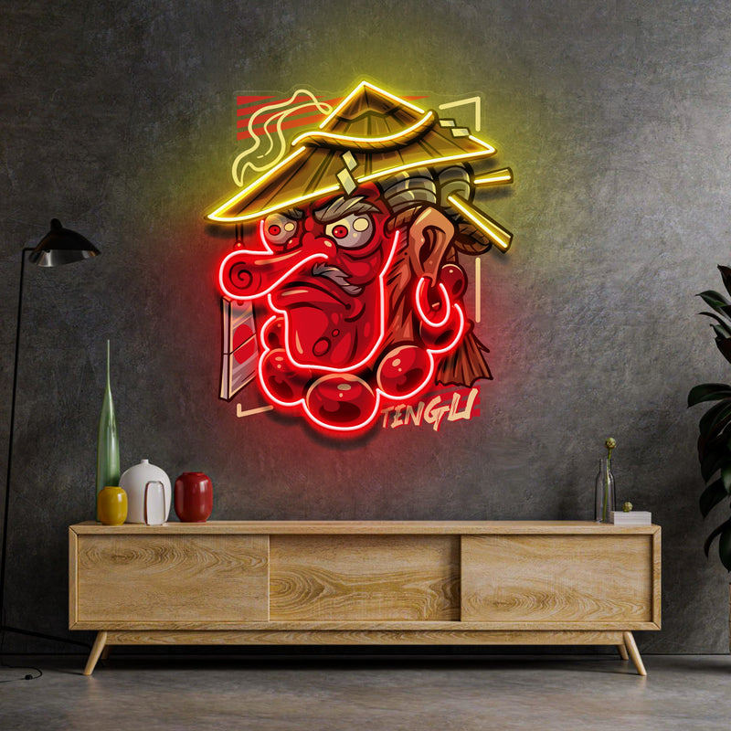 Tengu Mascot LED Neon Sign Light Pop Art