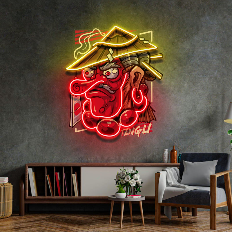 Tengu Mascot LED Neon Sign Light Pop Art