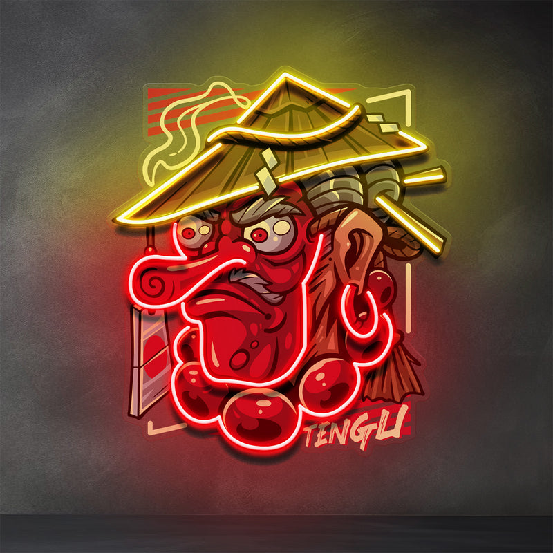 Tengu Mascot LED Neon Sign Light Pop Art