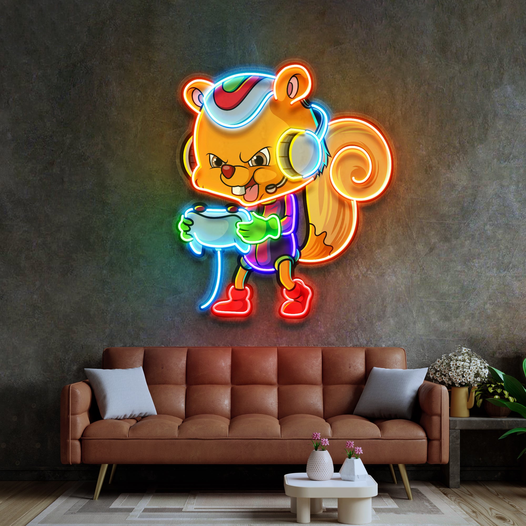 The Gamers Squirrel Esport LED Neon Sign Light Pop Art