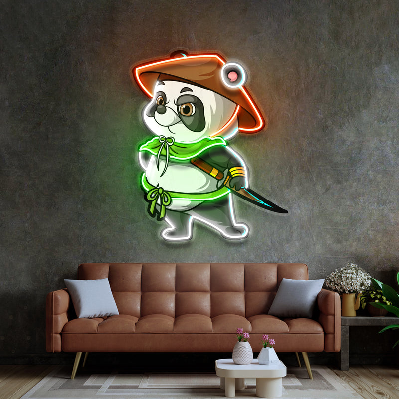 The Samurai Panda LED Neon Sign Light Pop Art