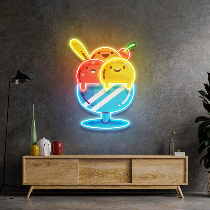 Three Color Icecream Led Neon Acrylic Artwork - Custom Neon Signs | LED Neon Signs | Zanvis Neon®