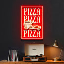Triple Love For Pizza LED Neon Sign Light Pop Art