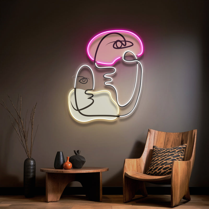 Two People Talking Abstract Art LED Neon Sign Light
