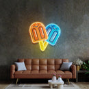 Two Popsicles Led Neon Acrylic Artwork - Custom Neon Signs | LED Neon Signs | Zanvis Neon®