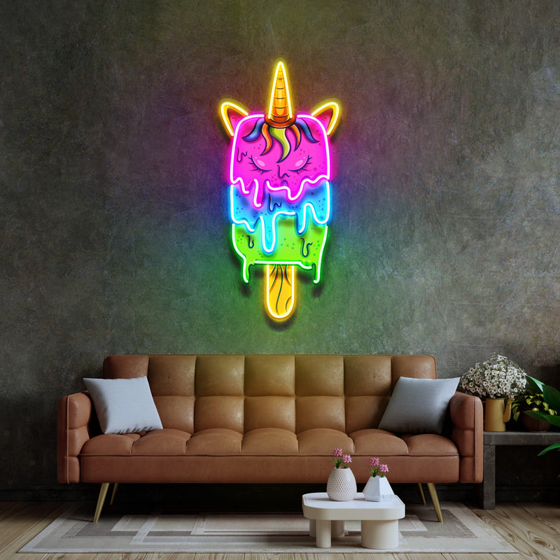 Unicorn Ice Cream LED Neon Sign Light Pop Art