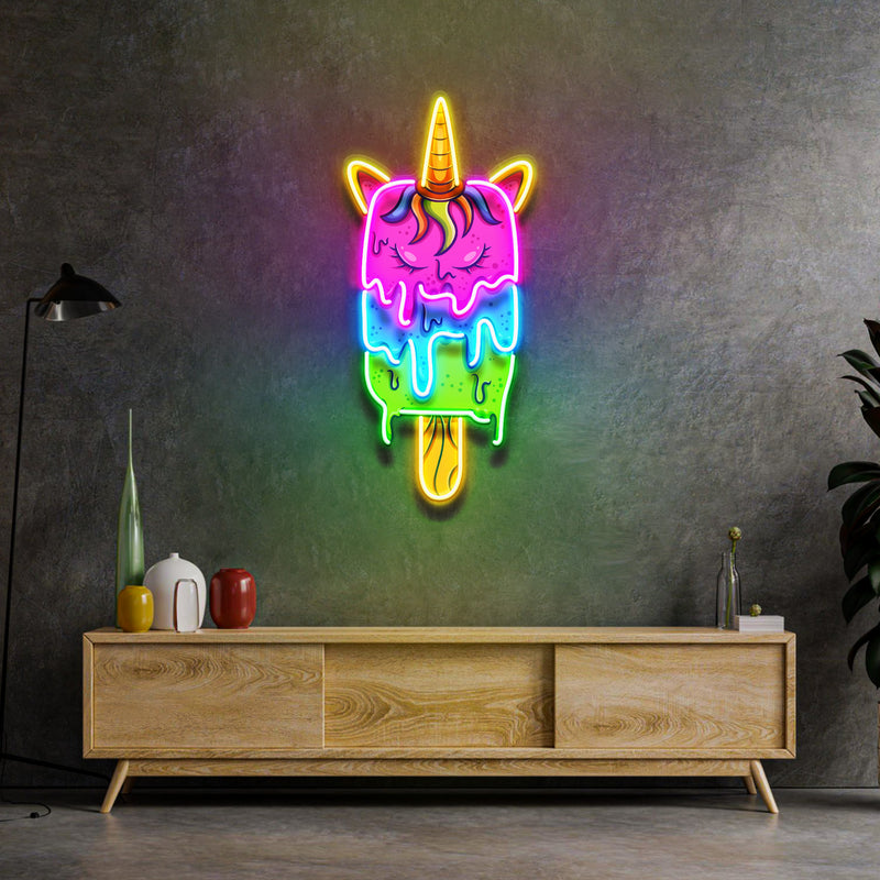 Unicorn Ice Cream LED Neon Sign Light Pop Art