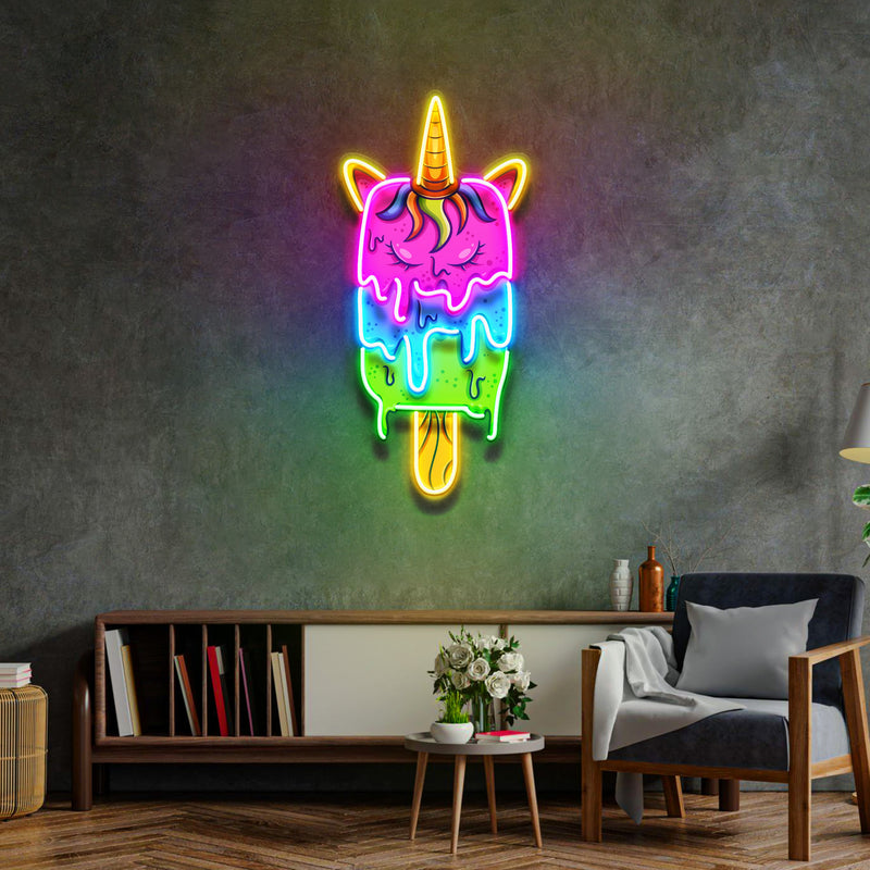 Unicorn Ice Cream LED Neon Sign Light Pop Art