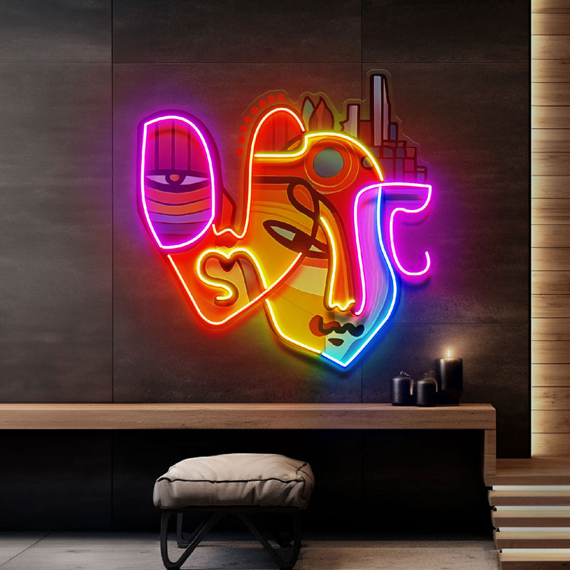 Urban Life Portrait Abstract Art LED Neon Sign Light Pop Art