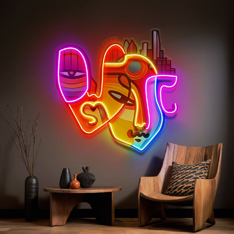 Urban Life Portrait Abstract Art LED Neon Sign Light Pop Art