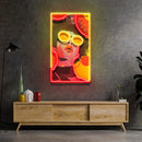 Vibrant Retro Pop Art Woman Portrait LED Neon Sign Light Pop Art