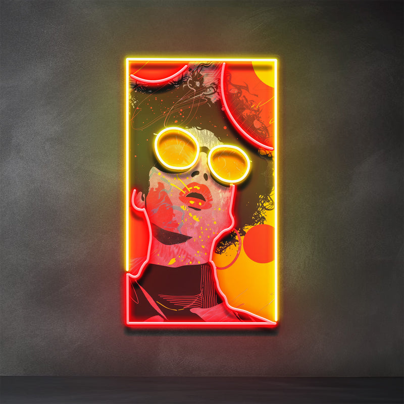 Vibrant Retro Pop Art Woman Portrait LED Neon Sign Light Pop Art