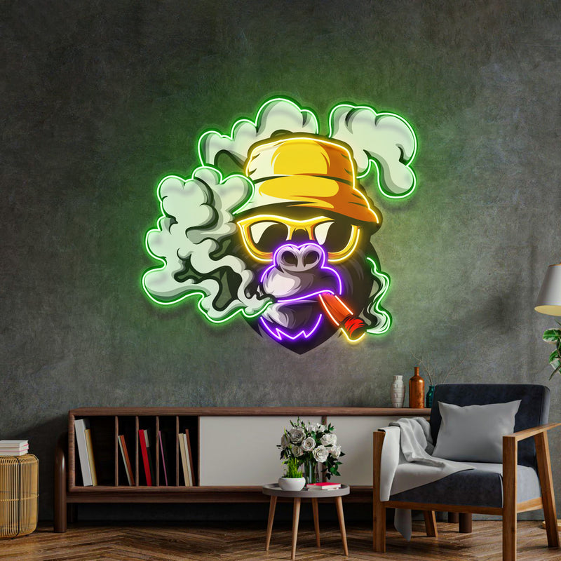 Yellow Hat Monkey LED Neon Sign Light Pop Art